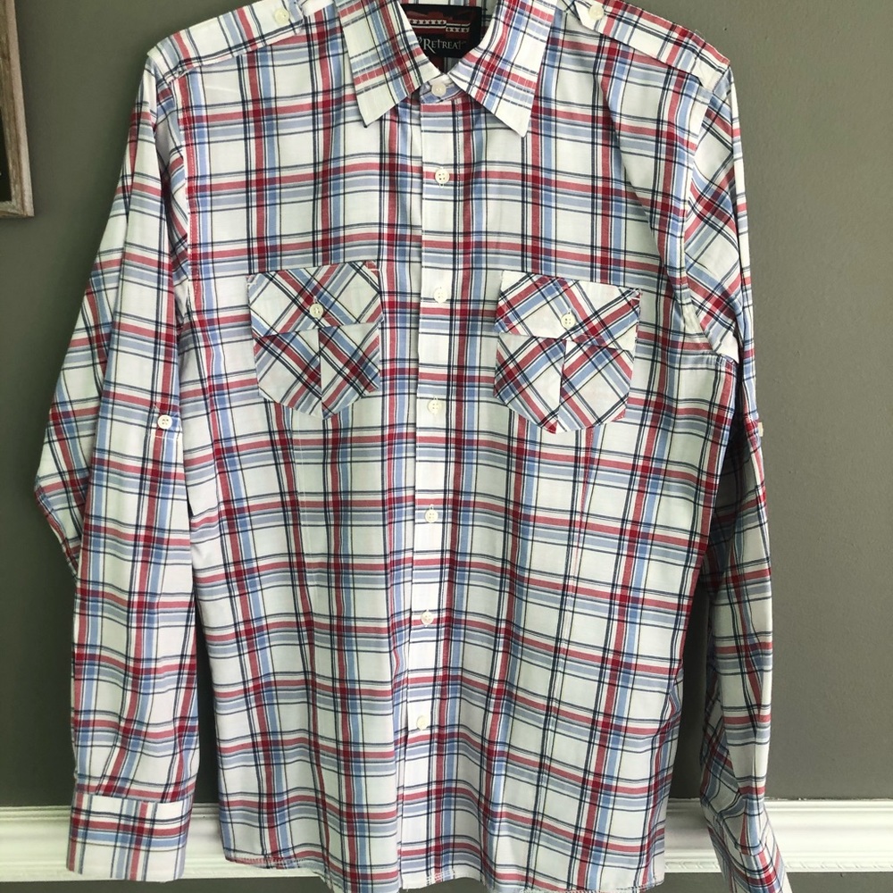 Blue/Red Button Shirt